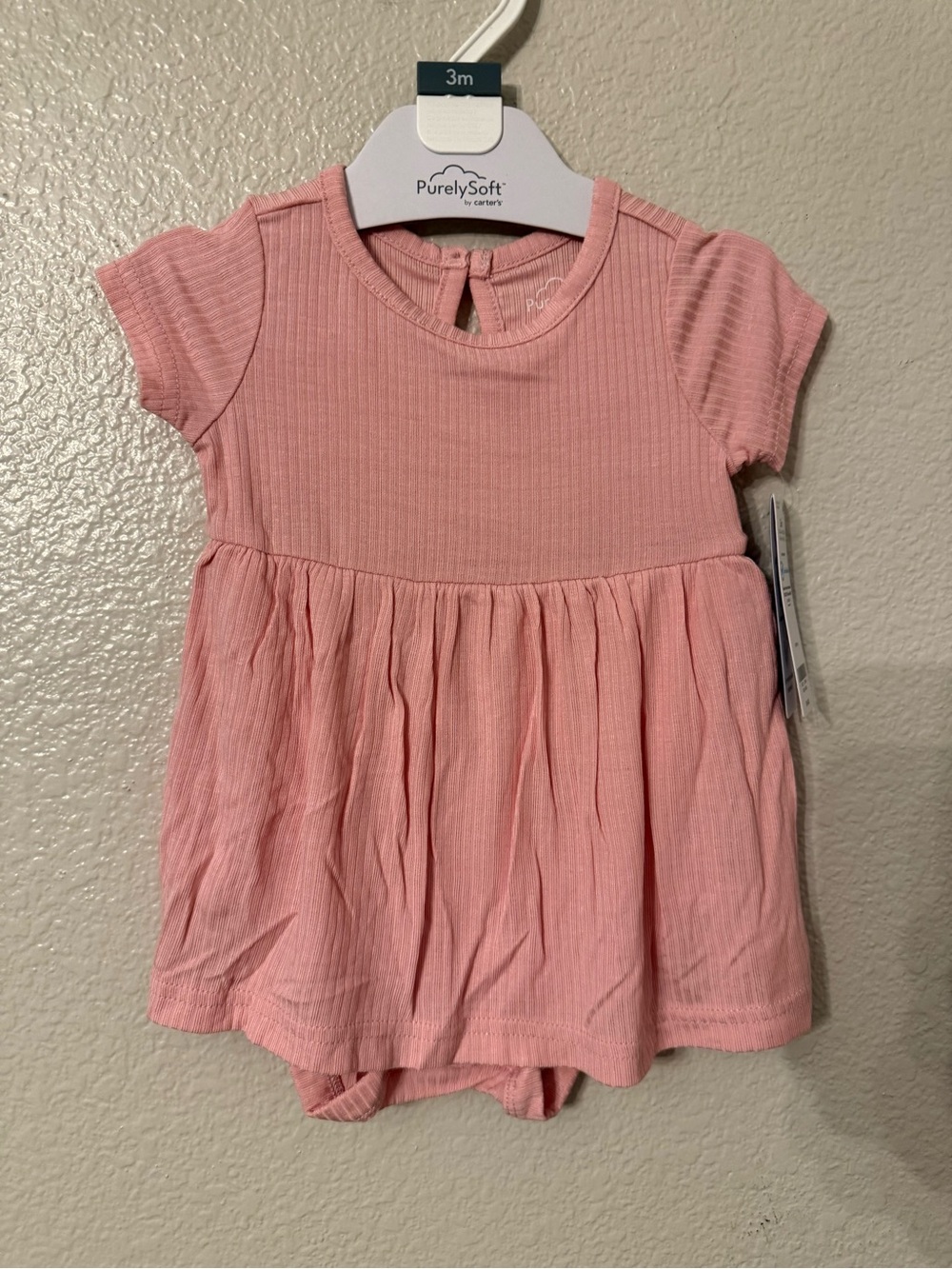 Carter's Pink Rib-Knit Dress Bodysuit